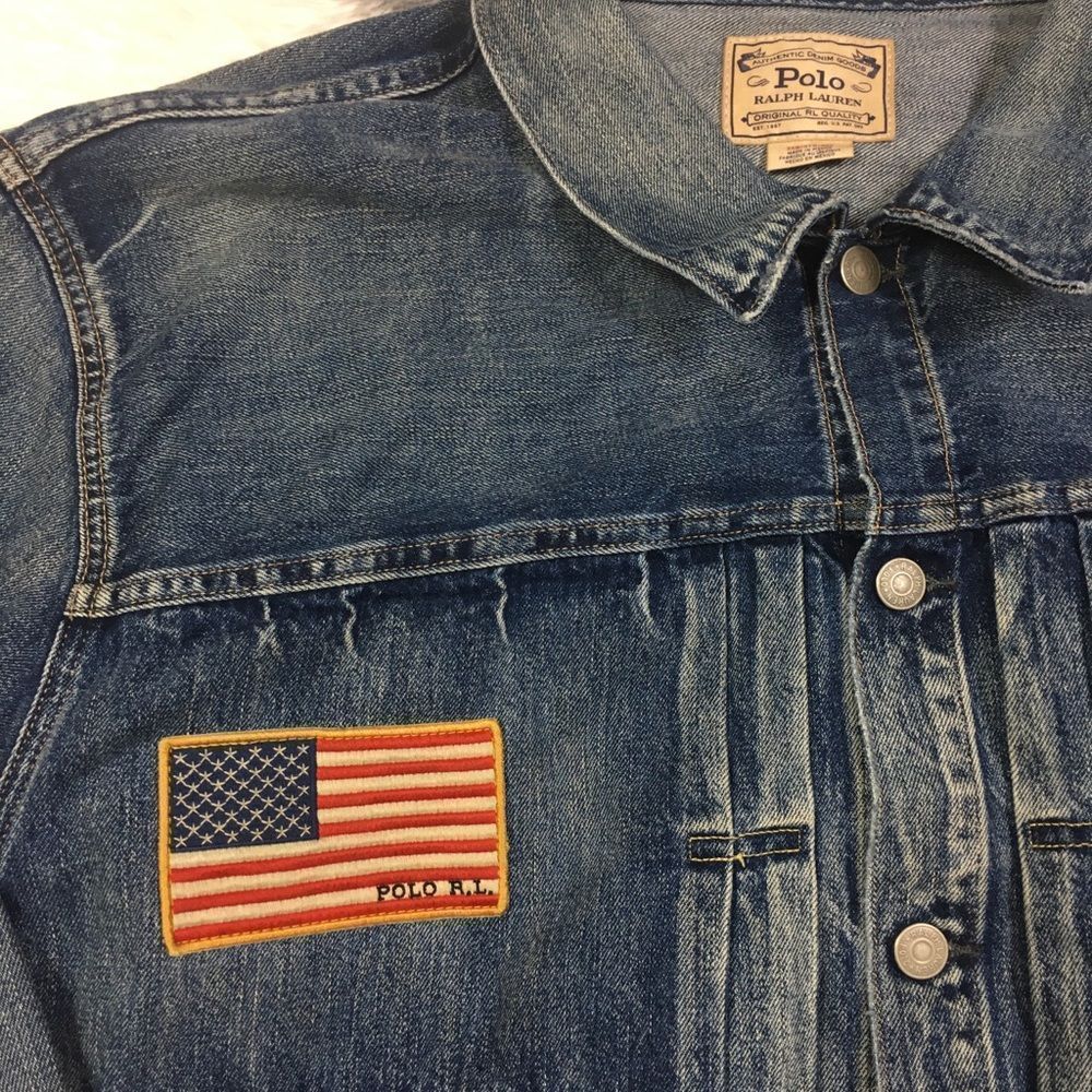 Men's POLO-RALPH LAUREN "SPORTSMAN" Denim Jacket (Casting Club) vintage - Picture 5 of 16